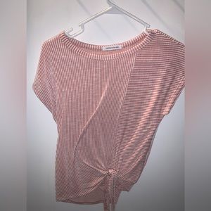 blush twist-up shirt